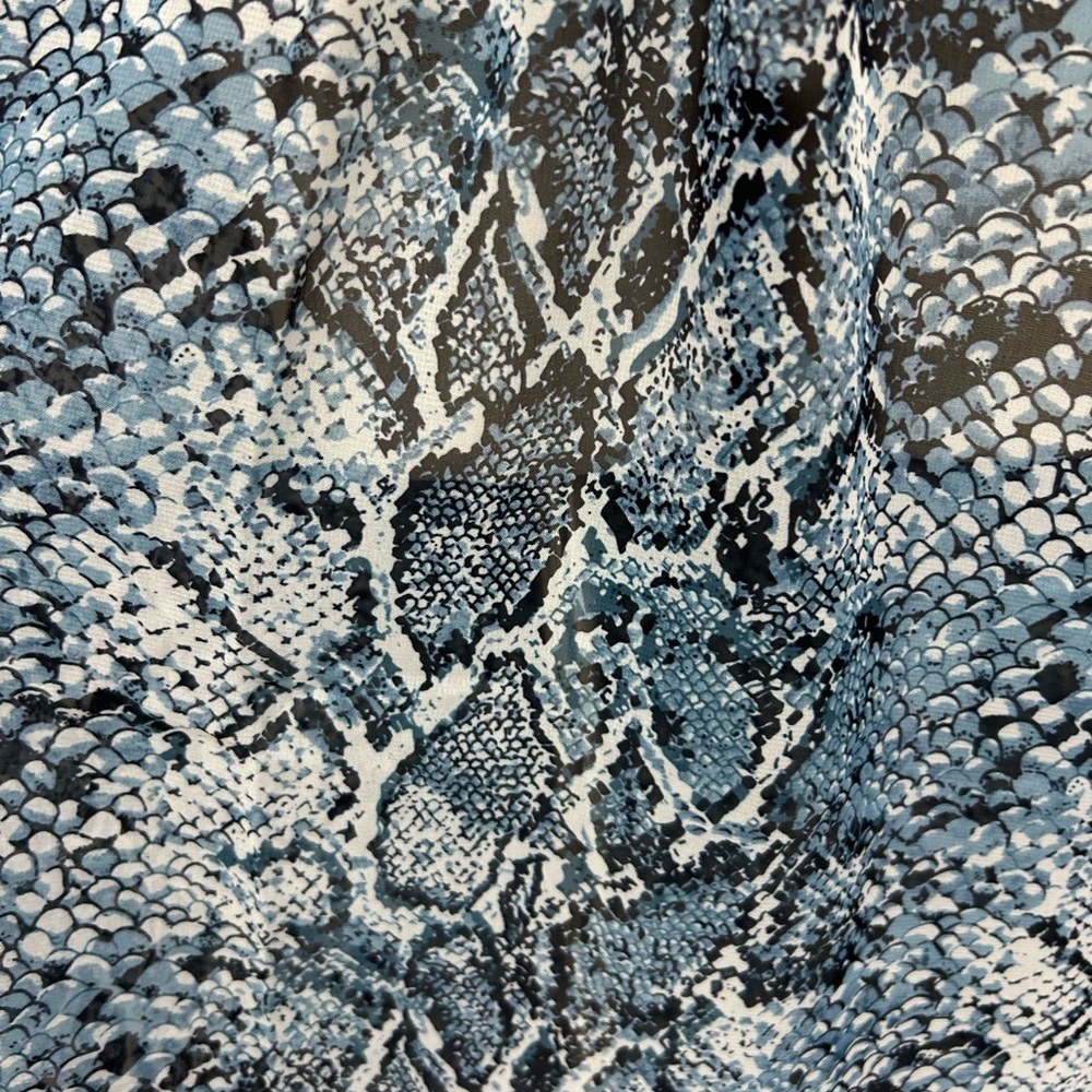 Carlos Santana Blue Snakeskin Print Kaftan Dress One Size NWT - Picture 7 of 11